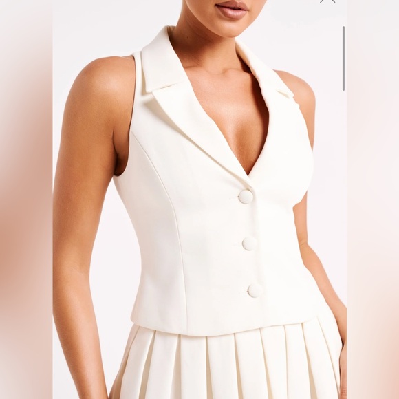 MESHKI SUITING VEST. SMALL. IVORY. NEW WITH TAGS. - Picture 1 of 6